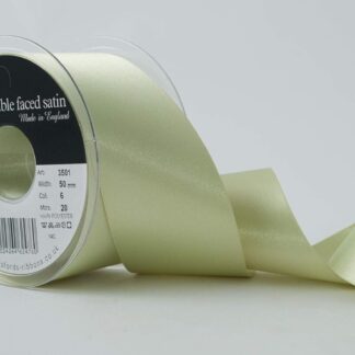 Berisfords Lime Green 6 Double Sided Satin Ribbon 25mm Full 20 Metre Roll