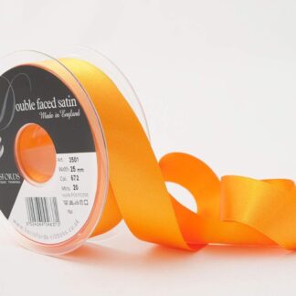 Berisfords Marigold 672 Double Sided Satin Ribbon 25mm Full 20 Metre Roll