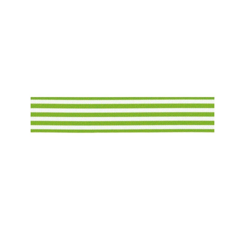 Berisfords Meadow Green 130 Striped Ribbon 25mm Full 25 Metre Roll