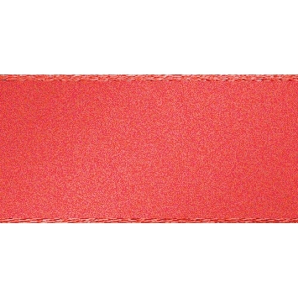 Berisfords Coral 22 Double Sided Satin Ribbon 25mm Full 20 Metre Roll
