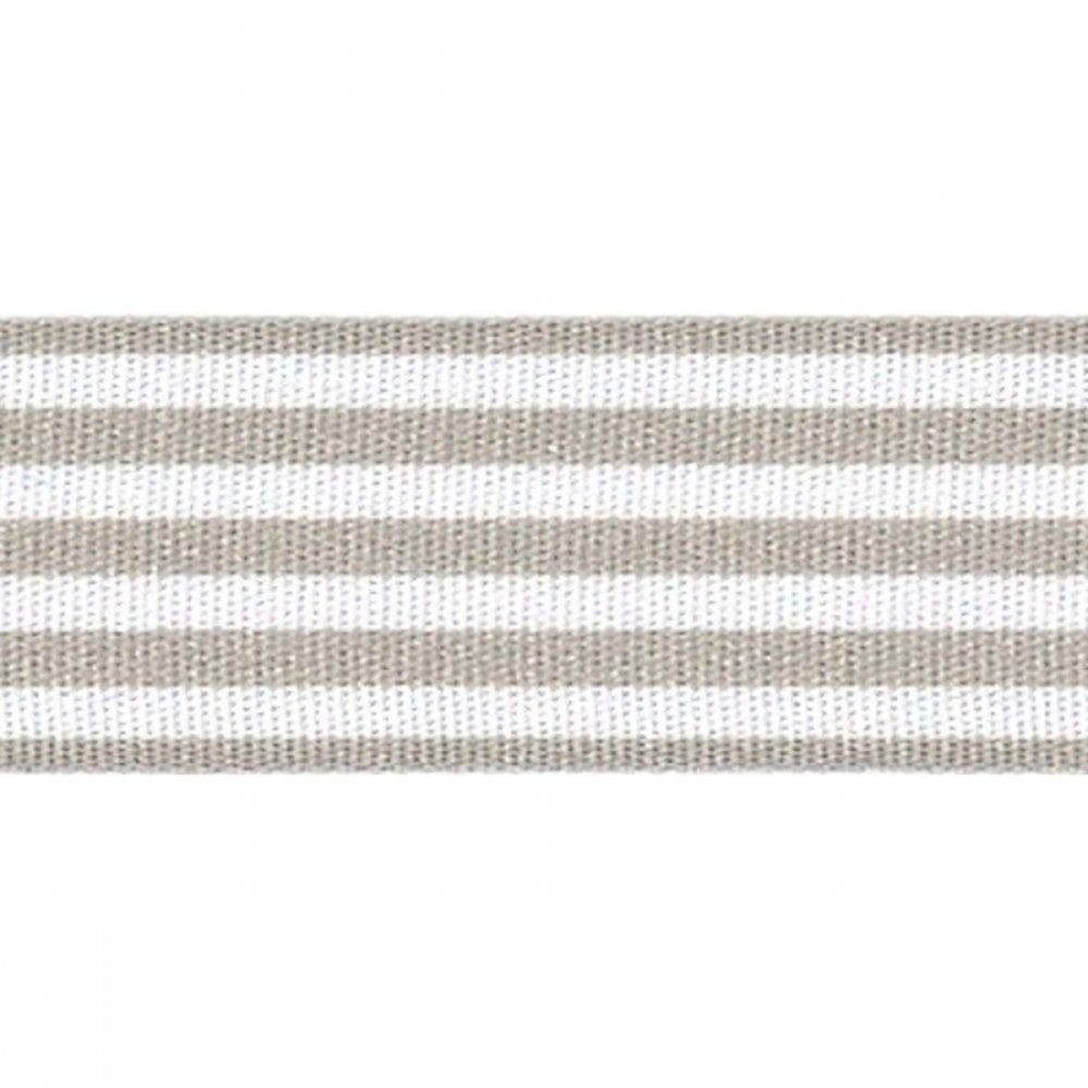 Berisfords Grey 4541 Striped Ribbon 16mm Full 25 Metre Roll