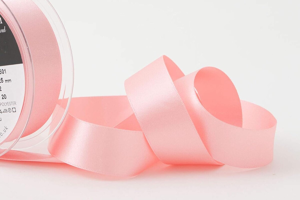Berisfords Pink 2 Double Sided Satin Ribbon 15mm Full 20 Metre Roll