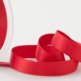 Berisfords Poppy Red 21 Double Sided Satin Ribbon 15mm Full 20 Metre Roll