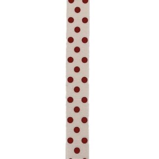 Berisfords 15mm Ivory & Red Polka Dot Grosgrain Ribbon 4 Metre Length