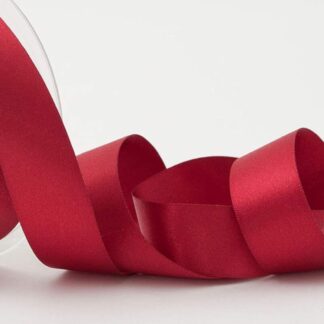 Berisfords Scarlet Berry 908 Double Sided Satin Ribbon 25mm Full 20 Metre Roll
