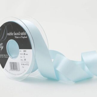 Berisfords Sky Blue 3 Double Sided Satin Ribbon 15mm Full 20 Metre Roll