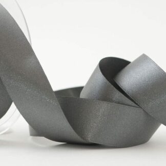 Berisfords Smoked Grey 669 Double Sided Satin Ribbon 25mm Full 20 Metre Roll