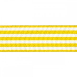 Berisfords Yellow 106 Striped Ribbon 16mm Full 25 Metre Roll